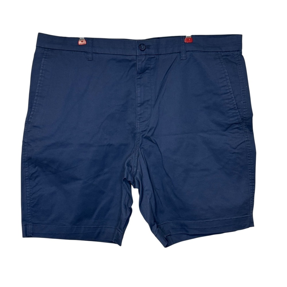 Chaps Mens Shorts Stretch Twill Straight Fit Golf Casual Flat Font Chino Blue 40